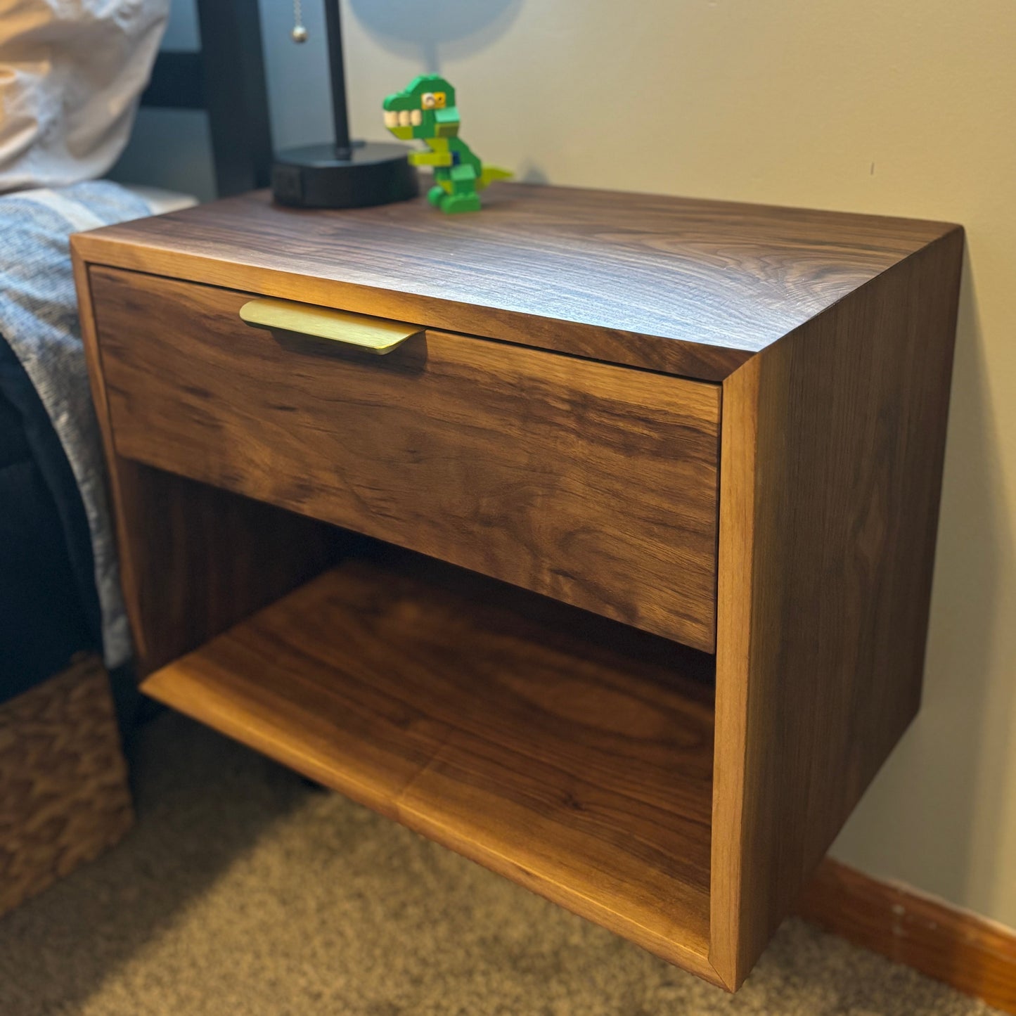 Floating Bedside Table - Drawer Plus Cubby