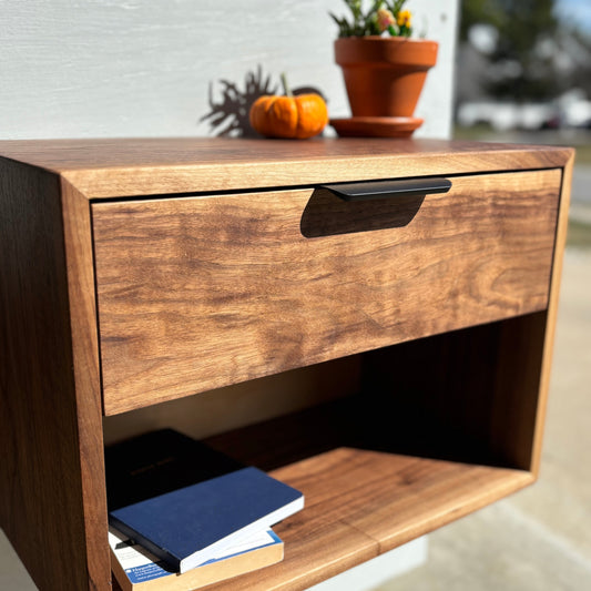 Floating Bedside Table - Drawer Plus Cubby