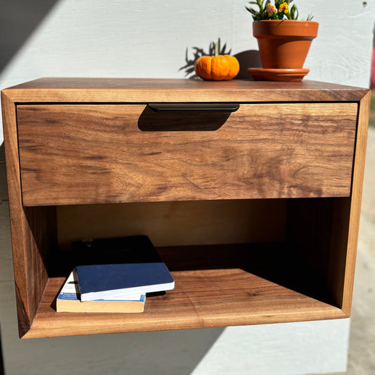 Floating Bedside Table - Drawer Plus Cubby